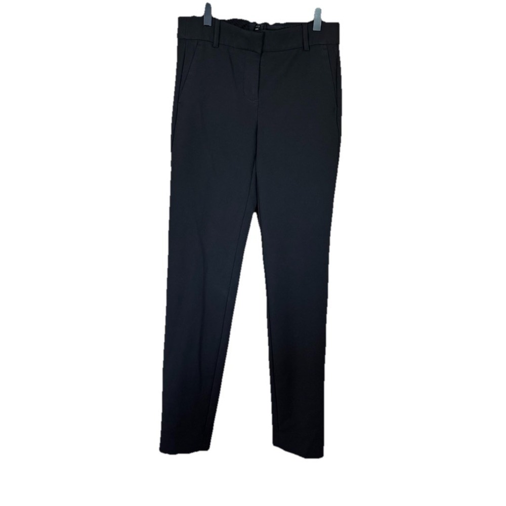 J Crew Cameron Pants Four Season Stretch 2T Tall Black Hi-Rise Ankle Slim Office